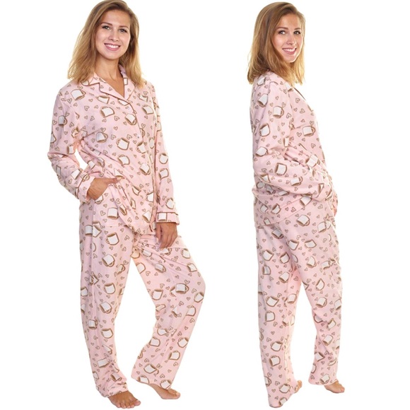 Macy's Intimates & Sleepwear Cozy Fleece Coffee Addict Classic